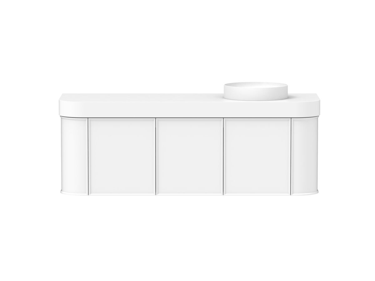 reece Kado Era Double Curve All Door 1500mm Wall Hung Vanity Right Hand Basin 90mm Durasein Top