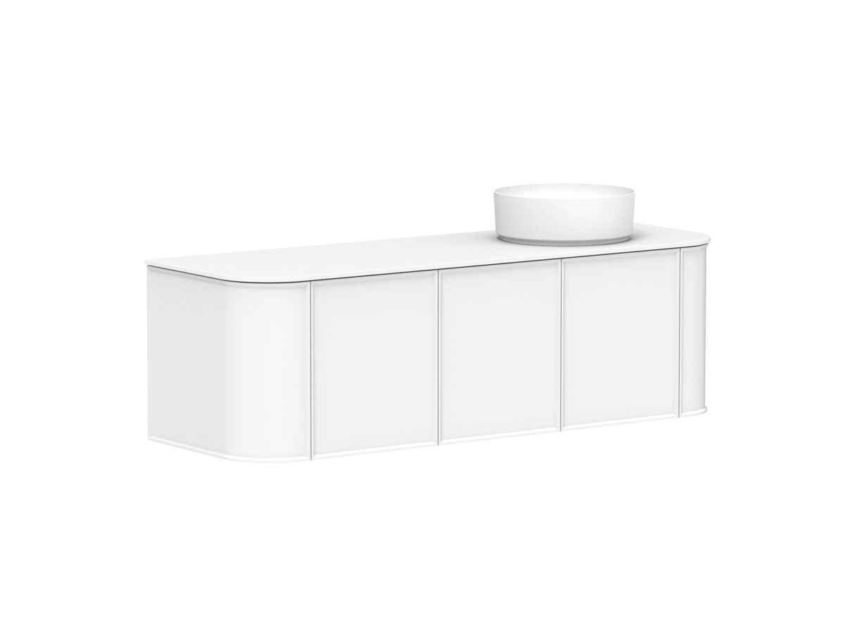 Reece Kado Era Double Curve All Door 1500mm Wall Hung Vanity With Right Hand Basin 12mm Durasein Top