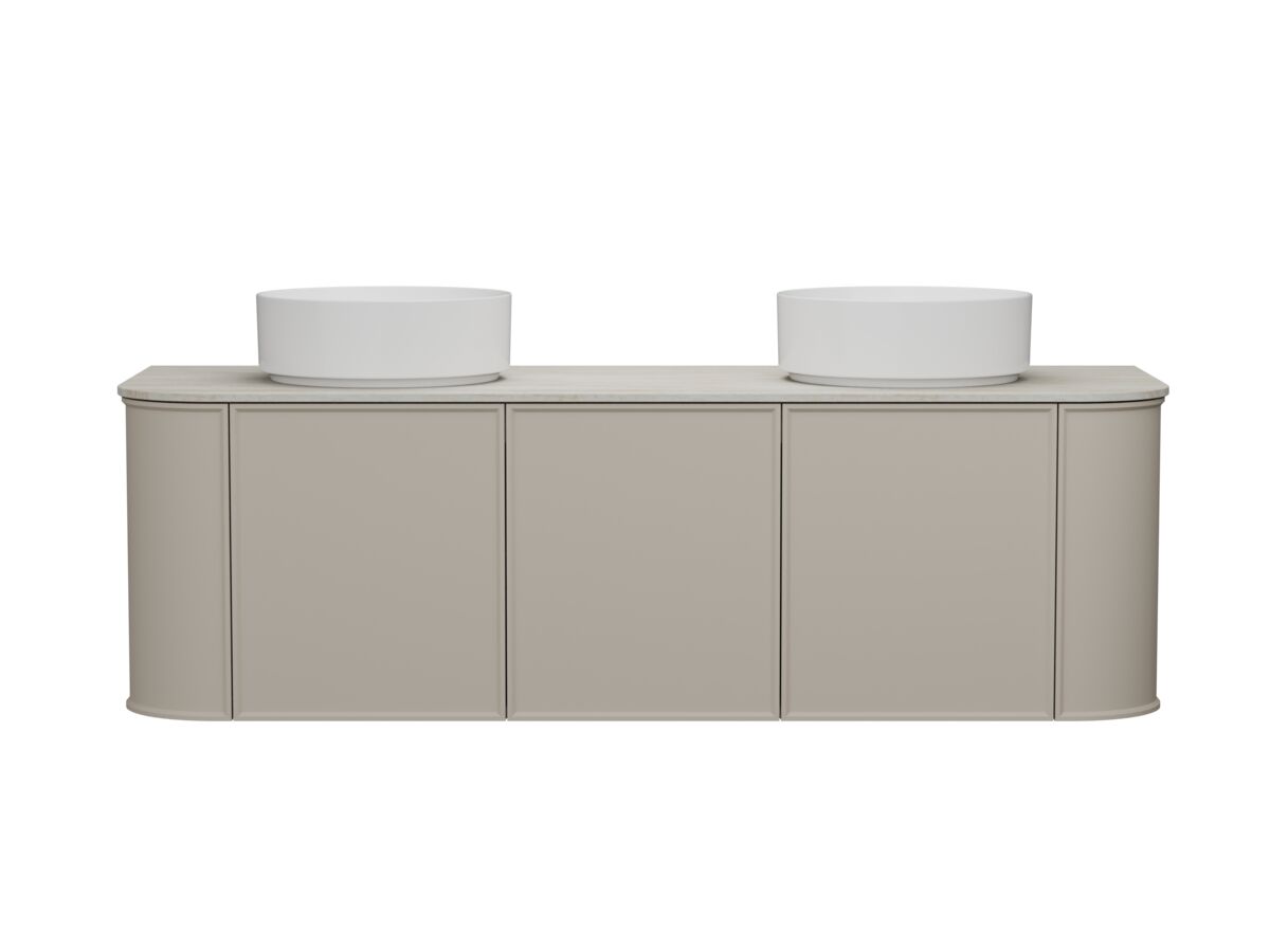 reece Kado Era Double Curve All Door 1500mm Wall Hung Vanity with Double Basin 12mm Durasein Top