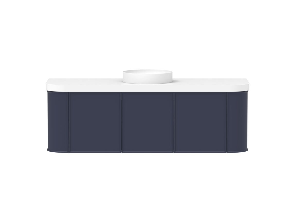 Reece Kado Era Double Curve All Door 1500mm Wall Hung Vanity Centre Basin 50mm Durasein Top