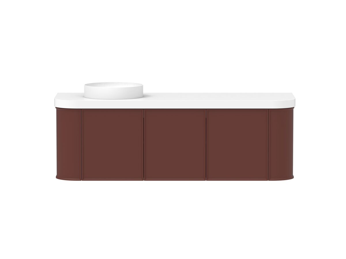 reece Kado Era Double Curve All Door 1500mm Wall Hung Vanity Left Hand Basin 50mm Durasein Top