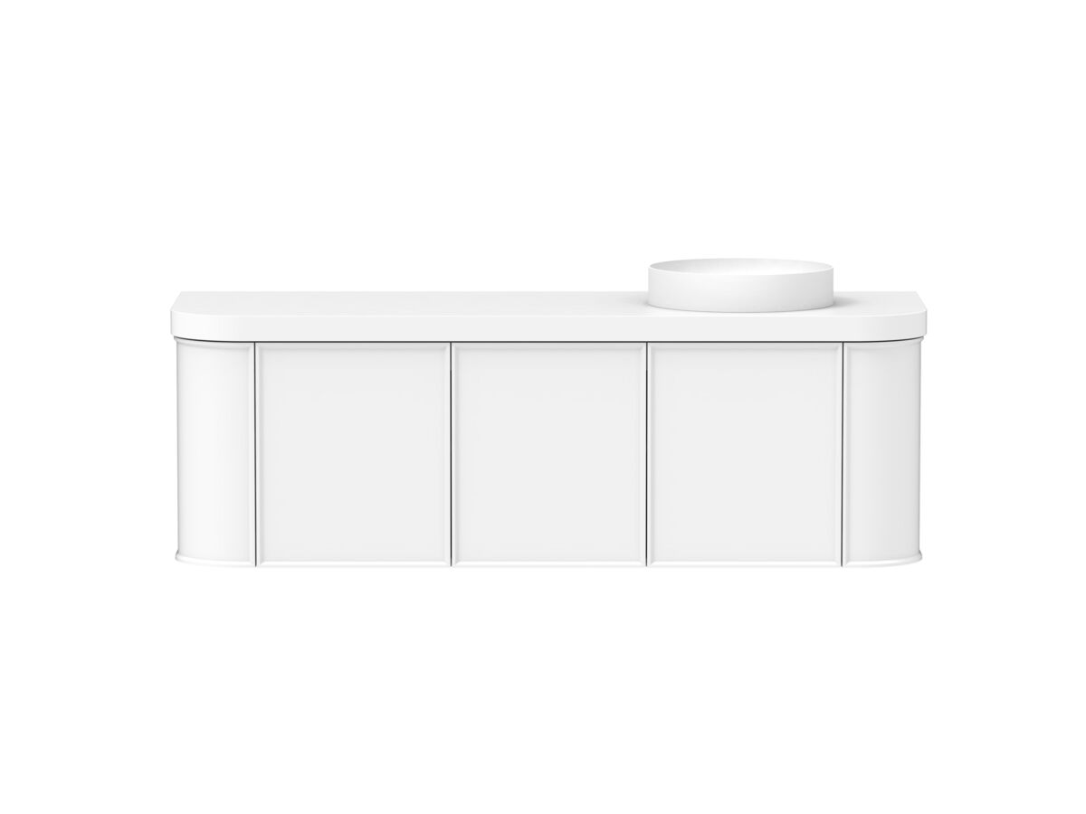 reece Kado Era Double Curve All Door 1500mm Wall Hung Vanity Right Hand Basin 50mm Durasein Top