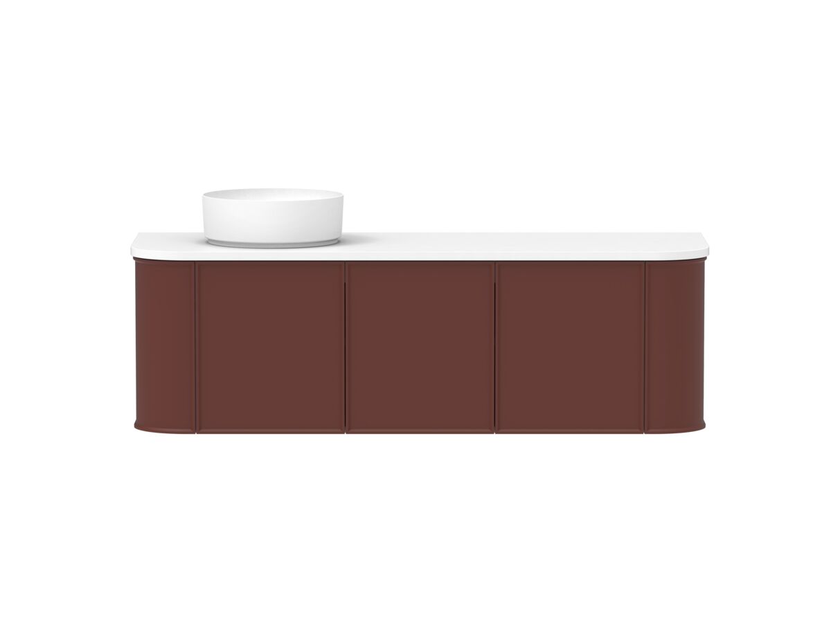 reece Kado Era Double Curve All Door 1500mm Wall Hung Vanity with Left Hand Basin 20mm Caesarstone Mineral Top