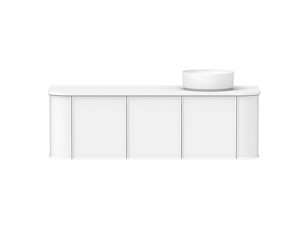 reece Kado Era Double Curve All Door 1500mm Wall Hung Vanity with Right Hand Basin 20mm Caesarstone Mineral Top