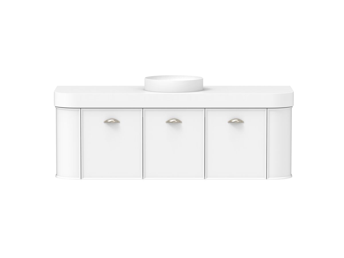 Reece Kado Era Double Curve All Door 1500mm Wall Hung Vanity Centre Basin 90mm Durasein Top