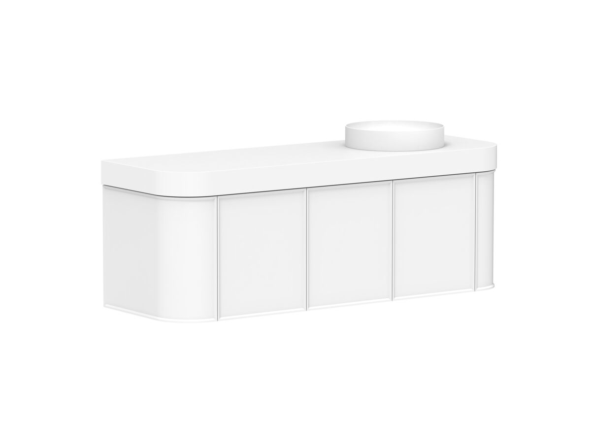 Reece Kado Era Double Curve All Door 1500mm Wall Hung Vanity Right Hand Basin 90mm Durasein Top
