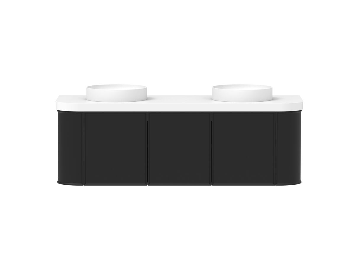 reece Kado Era Double Curve All Door 1500mm Wall Hung Vanity Double Basin 50mm Durasein Top