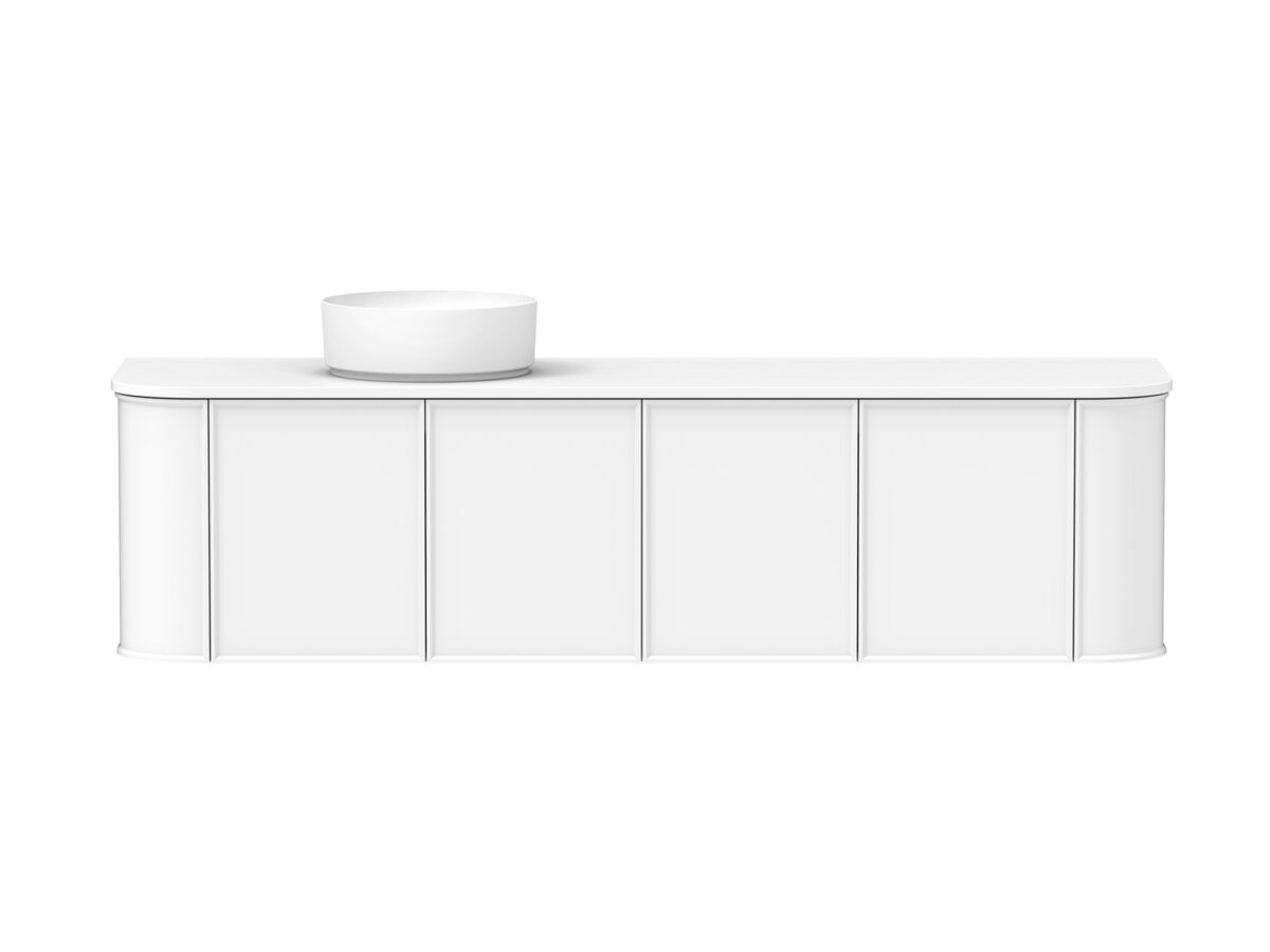 reece Kado Era Double Curve All Door 1800mm Wall Hung Vanity with Left Hand Basin 20mm Caesarstone Mineral Top