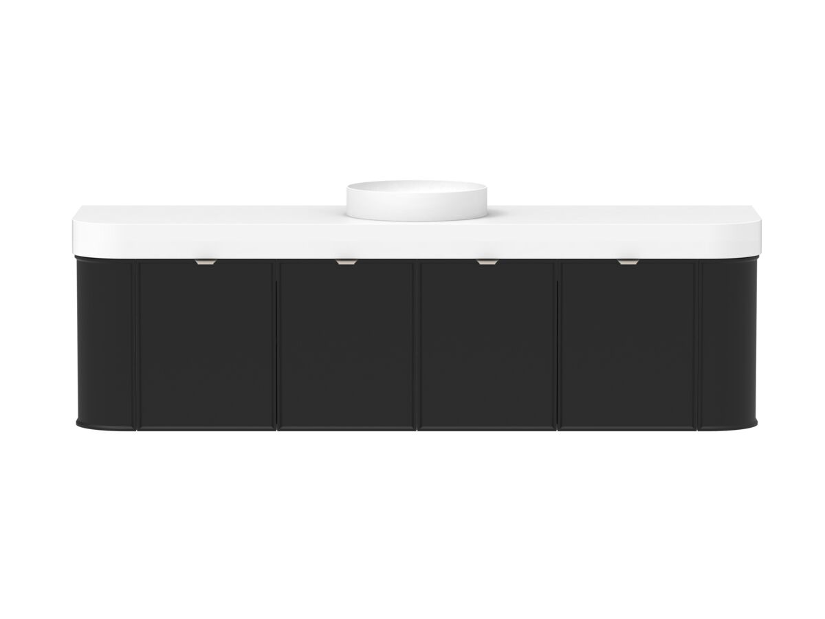 Reece Kado Era Double Curve All Door 1800mm Wall Hung Vanity Centre Basin 90mm Durasein Top