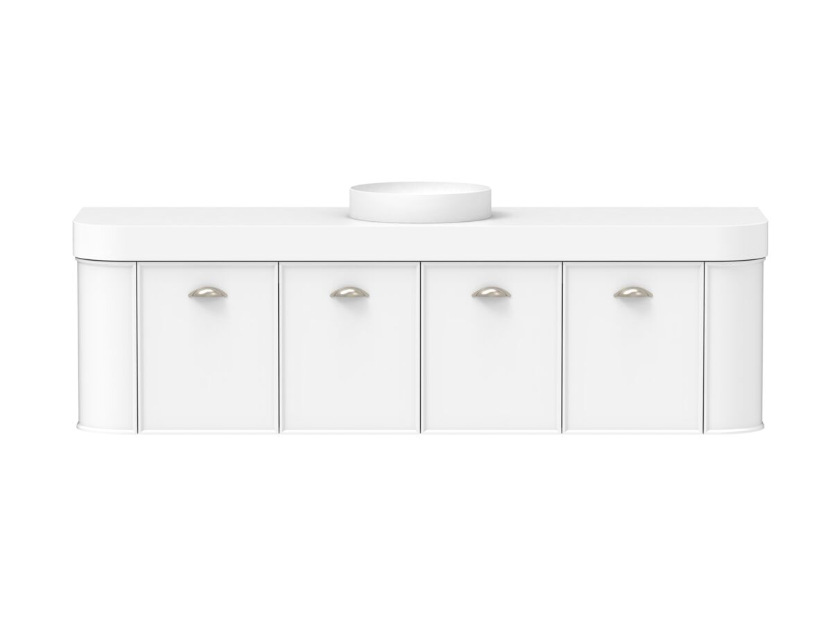 Reece Kado Era Double Curve All Door 1800mm Wall Hung Vanity Centre Basin 90mm Durasein Top