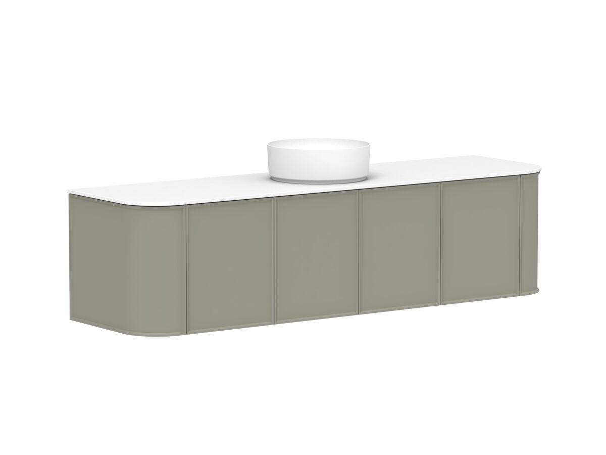 Reece Kado Era Double Curve All Door 1800mm Wall Hung Vanity With Centre Basin 12mm Durasein Top