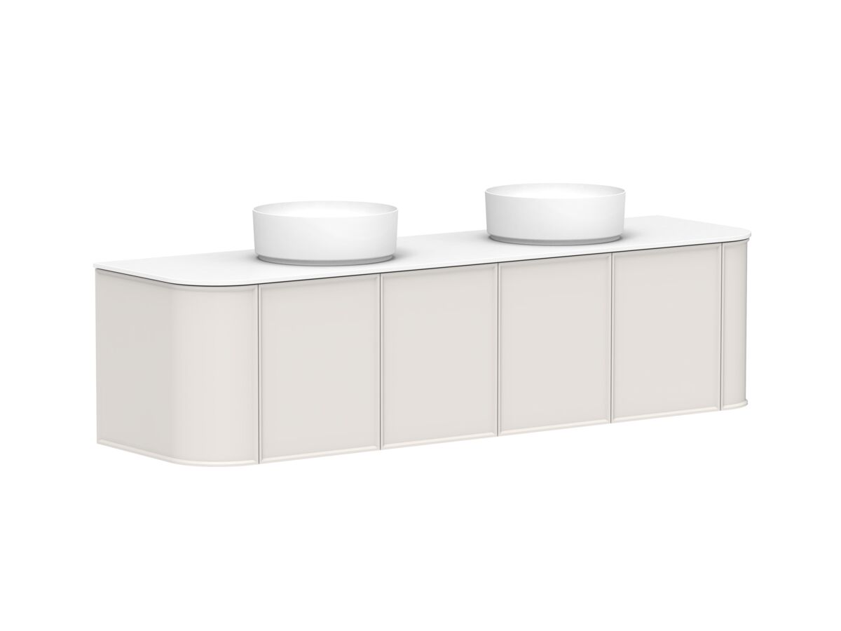 Reece Kado Era Double Curve All Door 1800mm Wall Hung Vanity With Double Basin 12mm Durasein Top