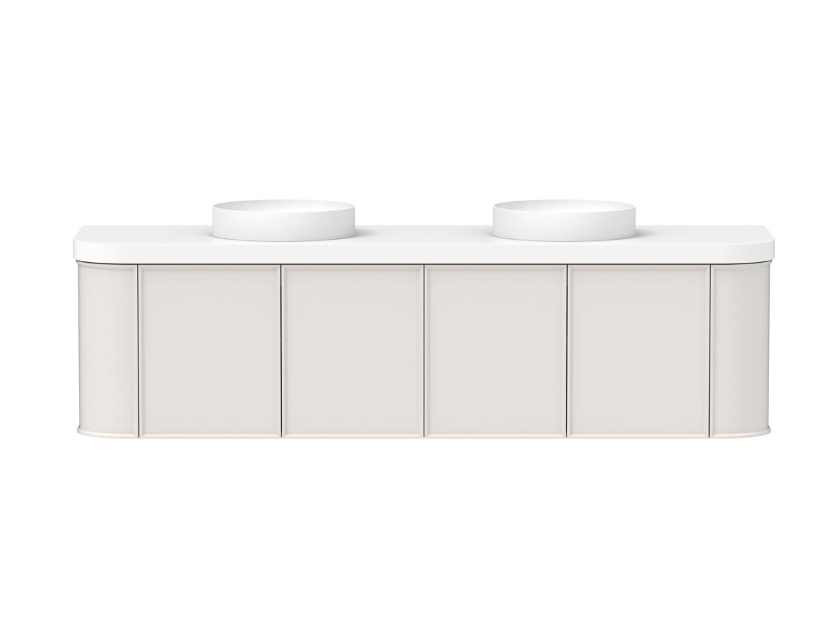 Reece Kado Era Double Curve All Door 1800mm Wall Hung Vanity Double Basin 50mm Durasein Top