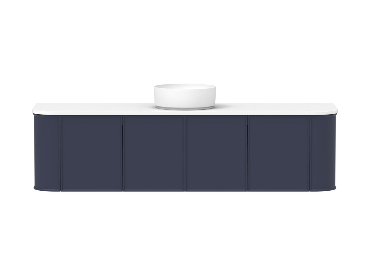 reece Kado Era Double Curve All Door 1800mm Wall Hung Vanity with Centre Basin 20mm Cherry Pie Top