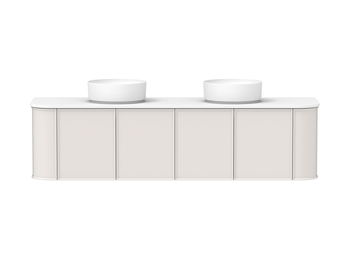 reece Kado Era Double Curve All Door 1800mm Wall Hung Vanity with Double Basin 20mm Cherry Pie Top