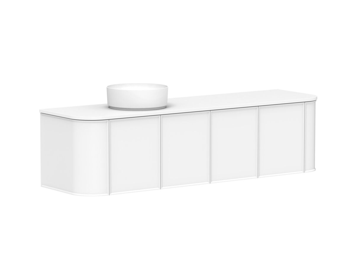 Reece Kado Era Double Curve All Door 1800mm Wall Hung Vanity With Left Hand Basin 20mm Cherry Pie Top