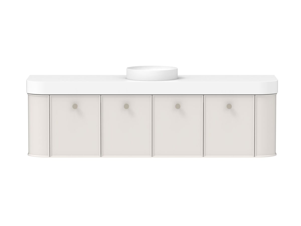 reece Kado Era Double Curve All Door 1800mm Wall Hung Vanity Centre Basin 90mm Durasein Top