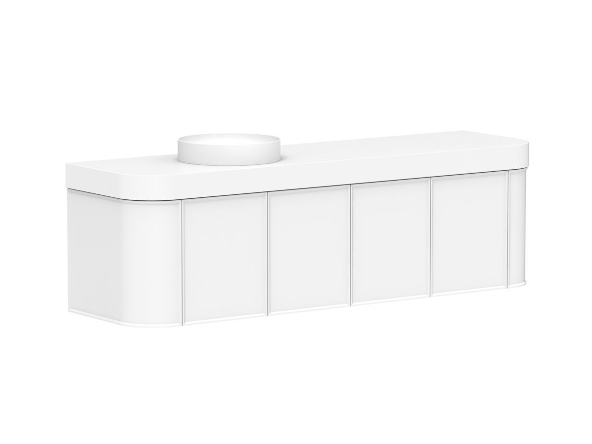 Reece Kado Era Double Curve All Door 1800mm Wall Hung Vanity Left Hand Basin 90mm Durasein Top