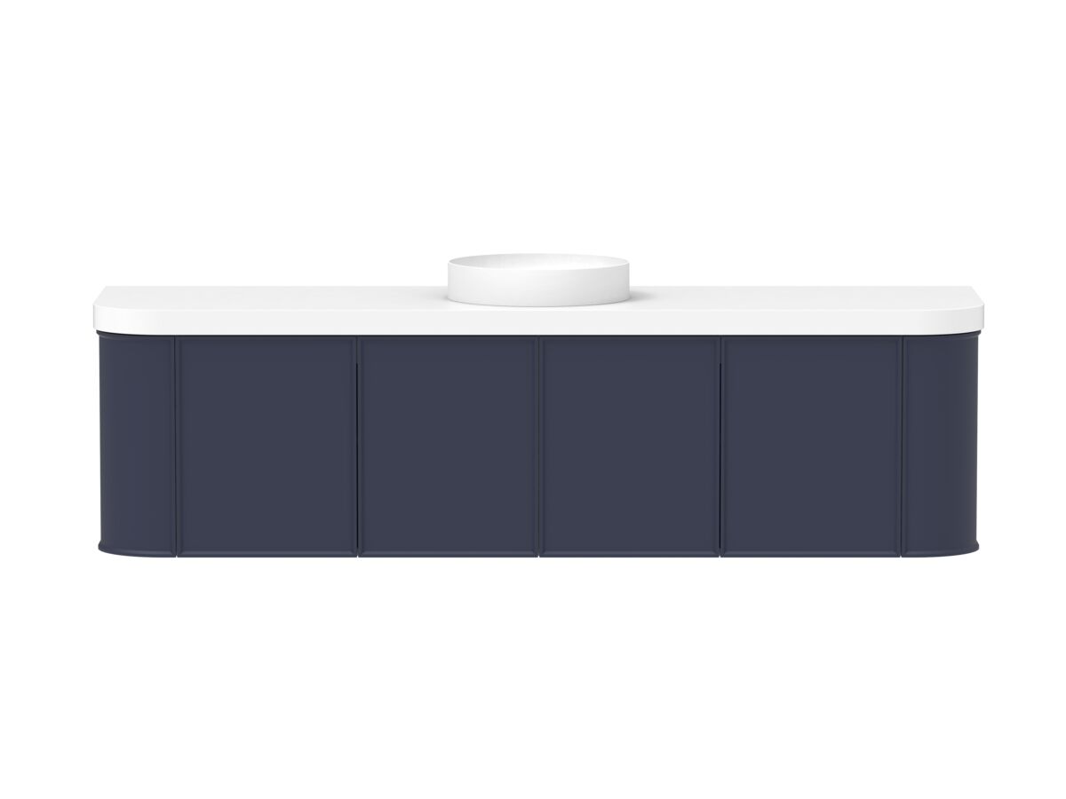 Reece Kado Era Double Curve All Door 1800mm Wall Hung Vanity Centre Basin 50mm Durasein Top