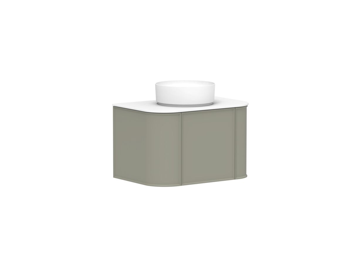 Reece Kado Era Double Curve All Door 750mm Wall Hung Vanity With Centre Basin 12mm Durasein Top