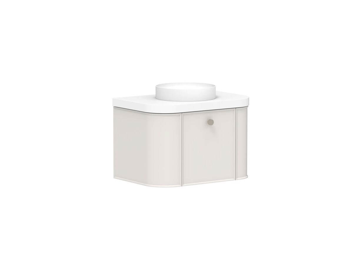 Reece Kado Era Double Curve All Door 750mm Wall Hung Vanity Centre Basin 50mm Durasein Top