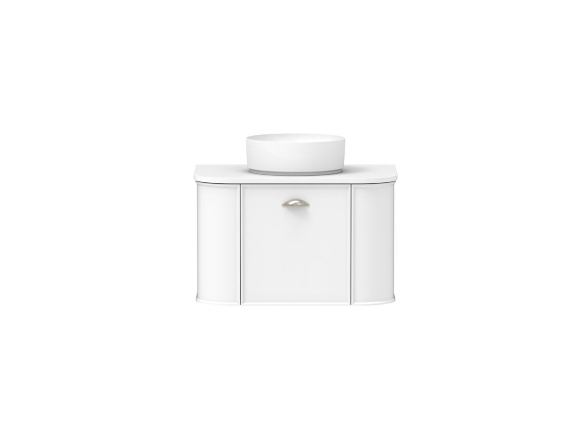 reece Kado Era Double Curve All Door 750mm Wall Hung Vanity with Centre Basin 20mm Cherry Pie Top