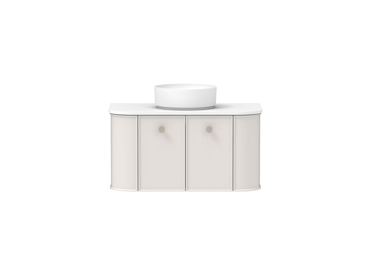 Reece Kado Era Double Curve All Door 900mm Wall Hung Vanity With Centre Basin 20mm Cherry Pie Top