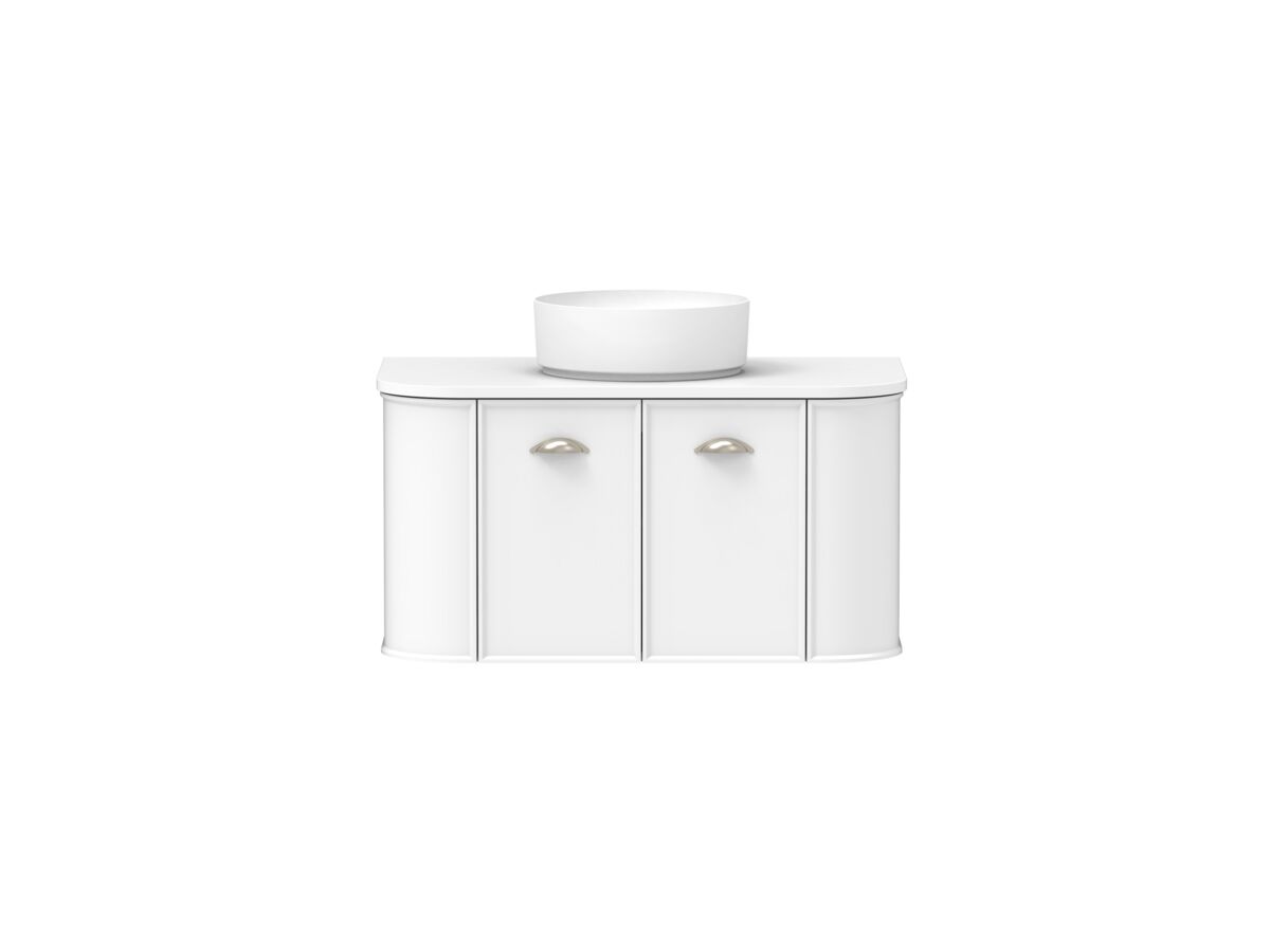Reece Kado Era Double Curve All Door 900mm Wall Hung Vanity With Centre Basin 20mm Cherry Pie Top