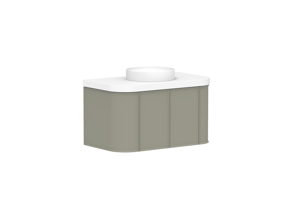 Reece Kado Era Double Curve All Door 900mm Wall Hung Vanity Centre Basin 50mm Durasein Top