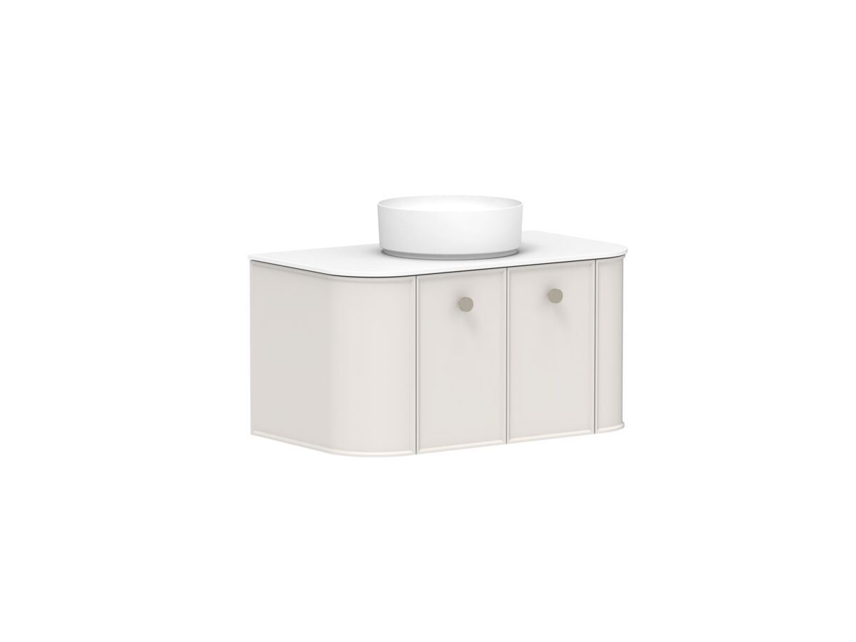 Reece Kado Era Double Curve All Door 900mm Wall Hung Vanity With Centre Basin 12mm Durasein Top