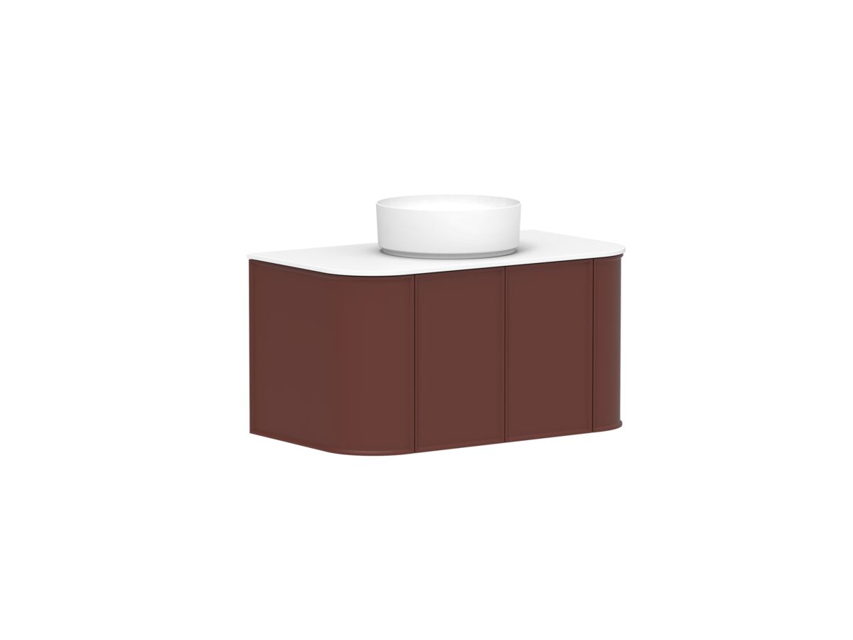 Reece Kado Era Double Curve All Door 900mm Wall Hung Vanity With Centre Basin 12mm Durasein Top