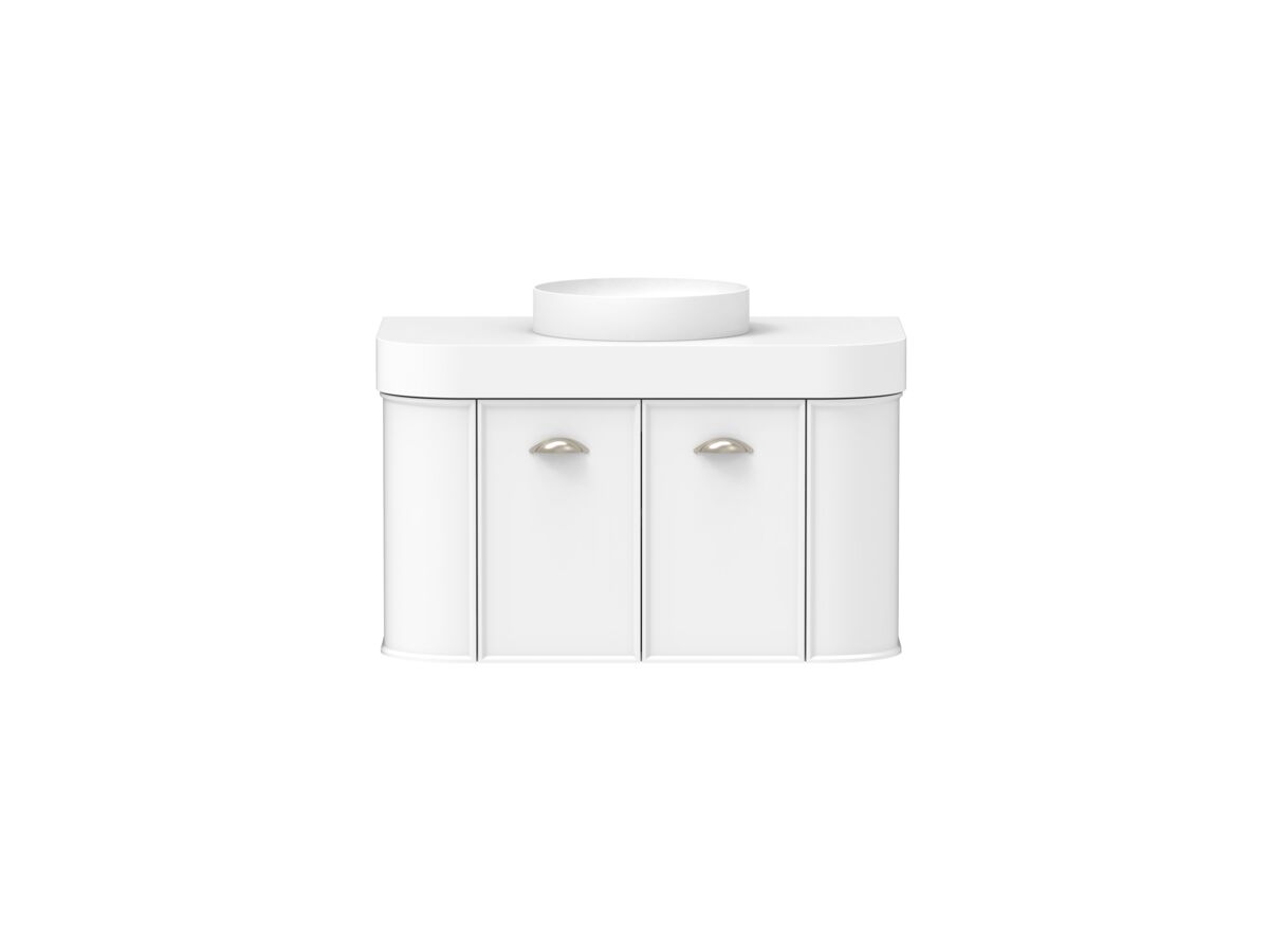 Reece Kado Era Double Curve All Door 900mm Wall Hung Vanity Centre Basin 90mm Durasein Top