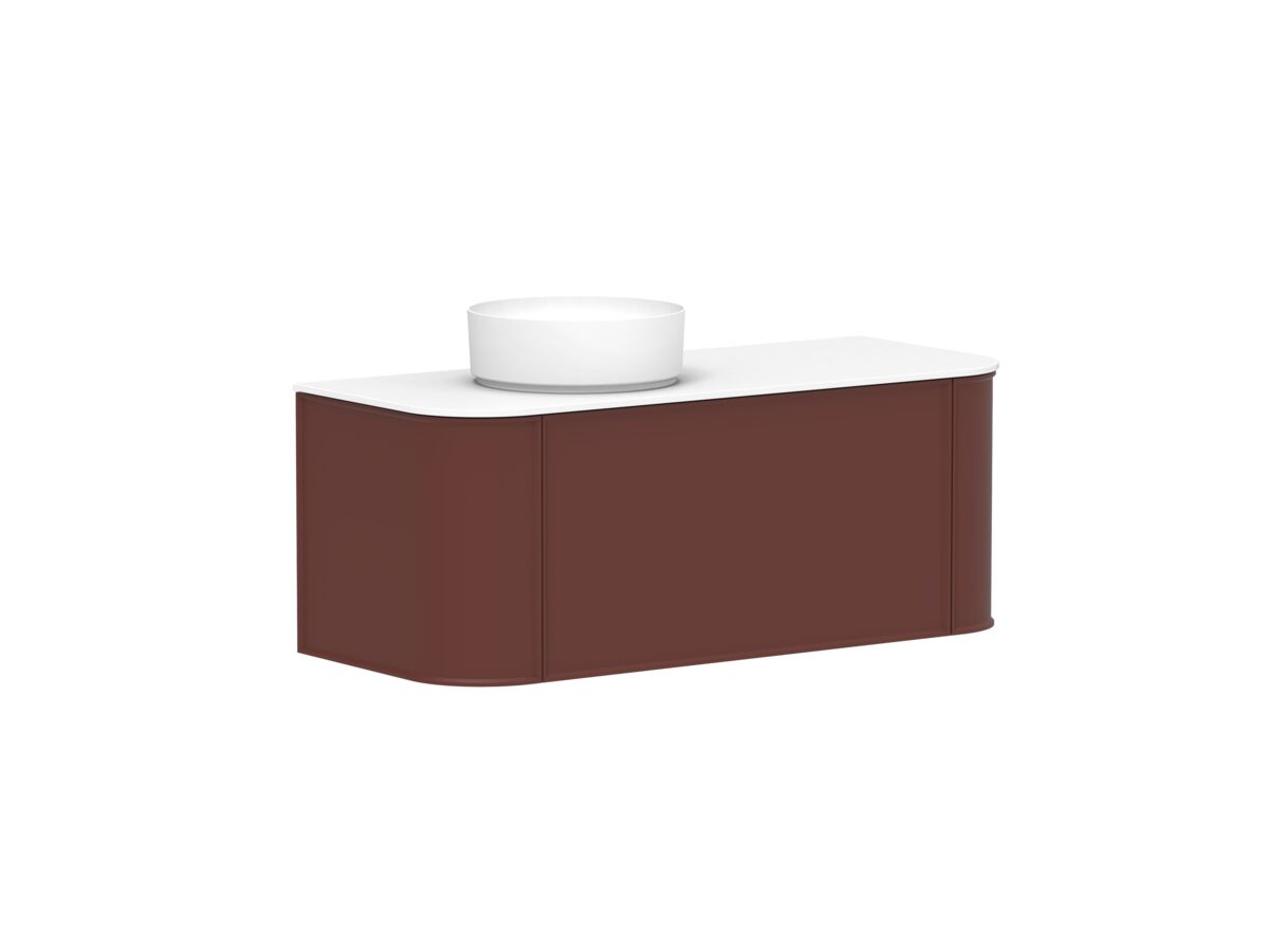 Reece Kado Era Double Curve All Drawer 1200mm Wall Hung Vanity With Left Hand Basin 12mm Durasein Top