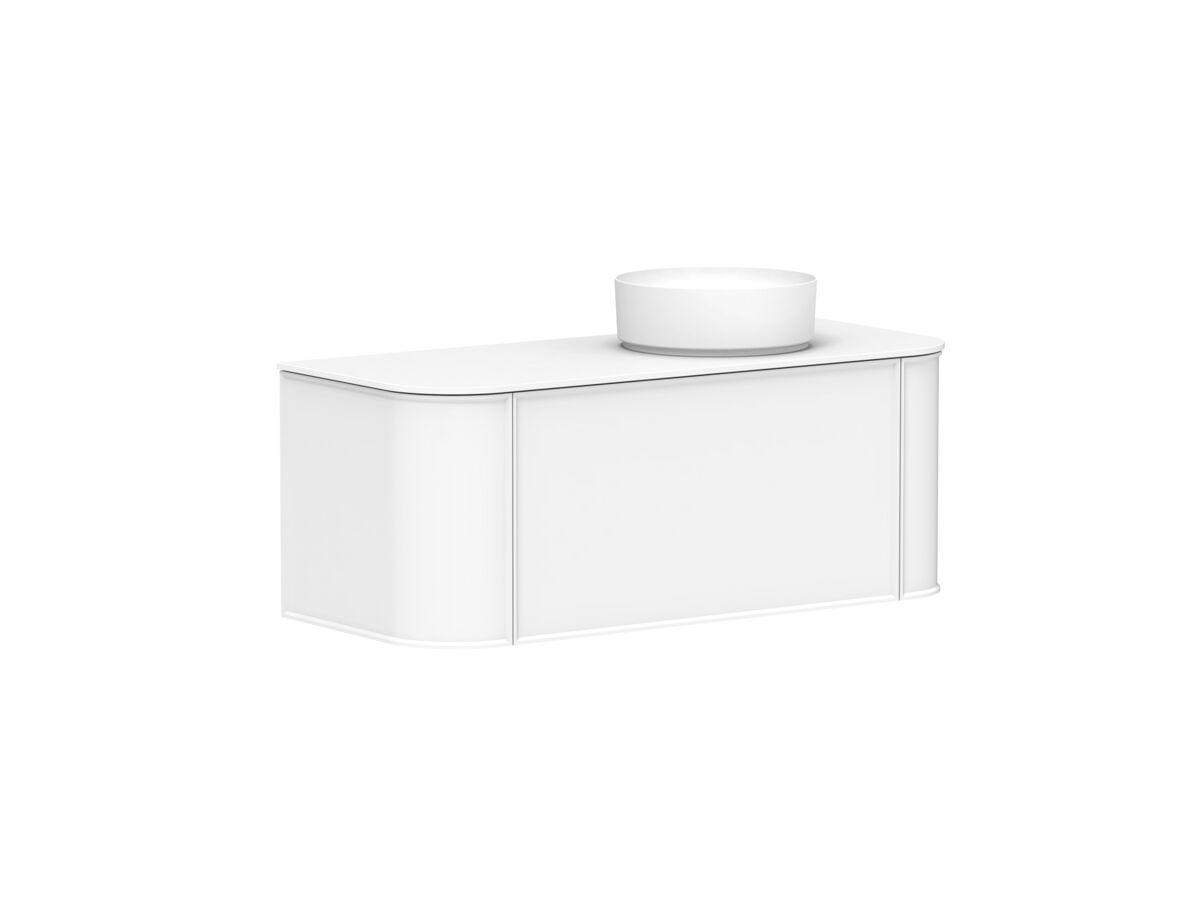 Reece Kado Era Double Curve All Drawer 1200mm Wall Hung Vanity With Right Hand Basin 12mm Durasein Top