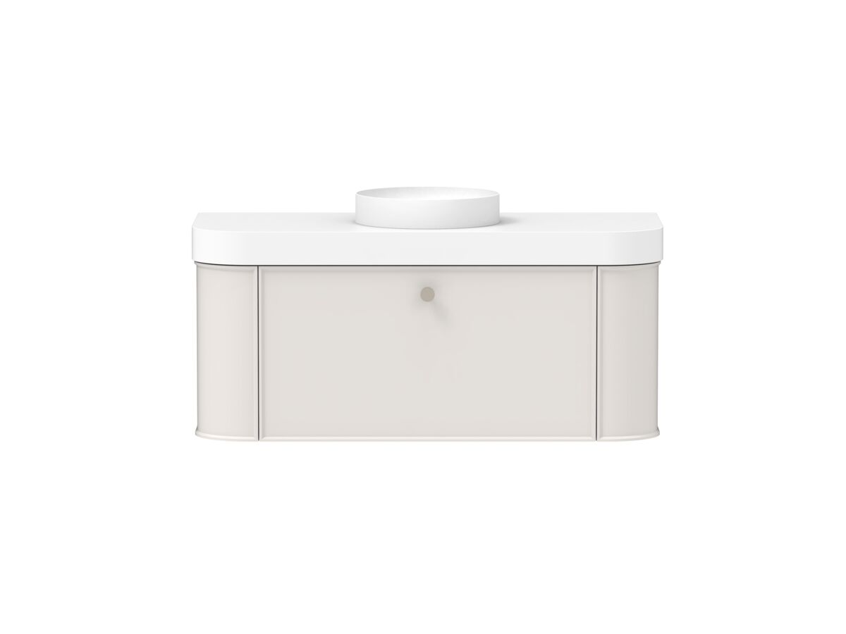 Reece Kado Era Double Curve All Drawer 1200mm Wall Hung Vanity Centre Basin 90mm Durasein Top