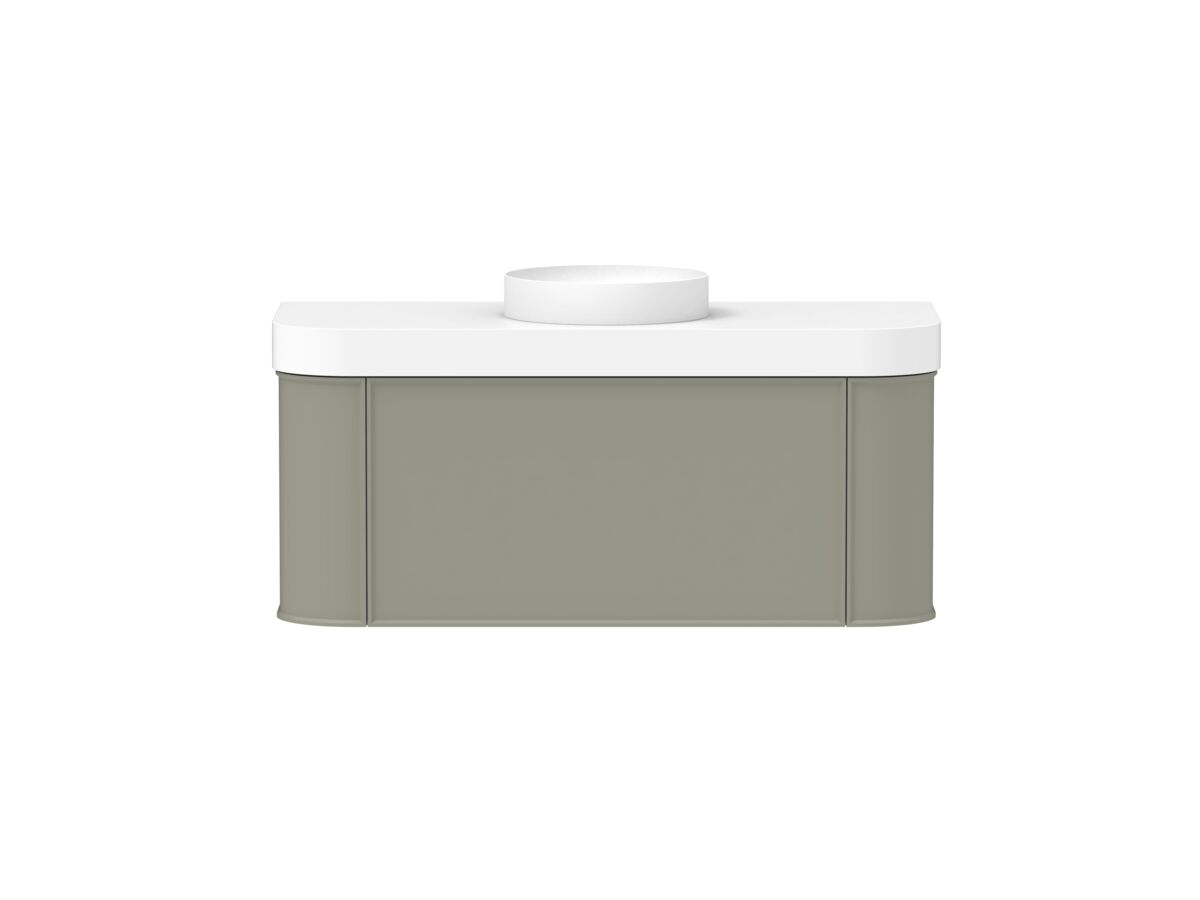 reece Kado Era Double Curve All Drawer 1200mm Wall Hung Vanity Centre Basin 90mm Durasein Top