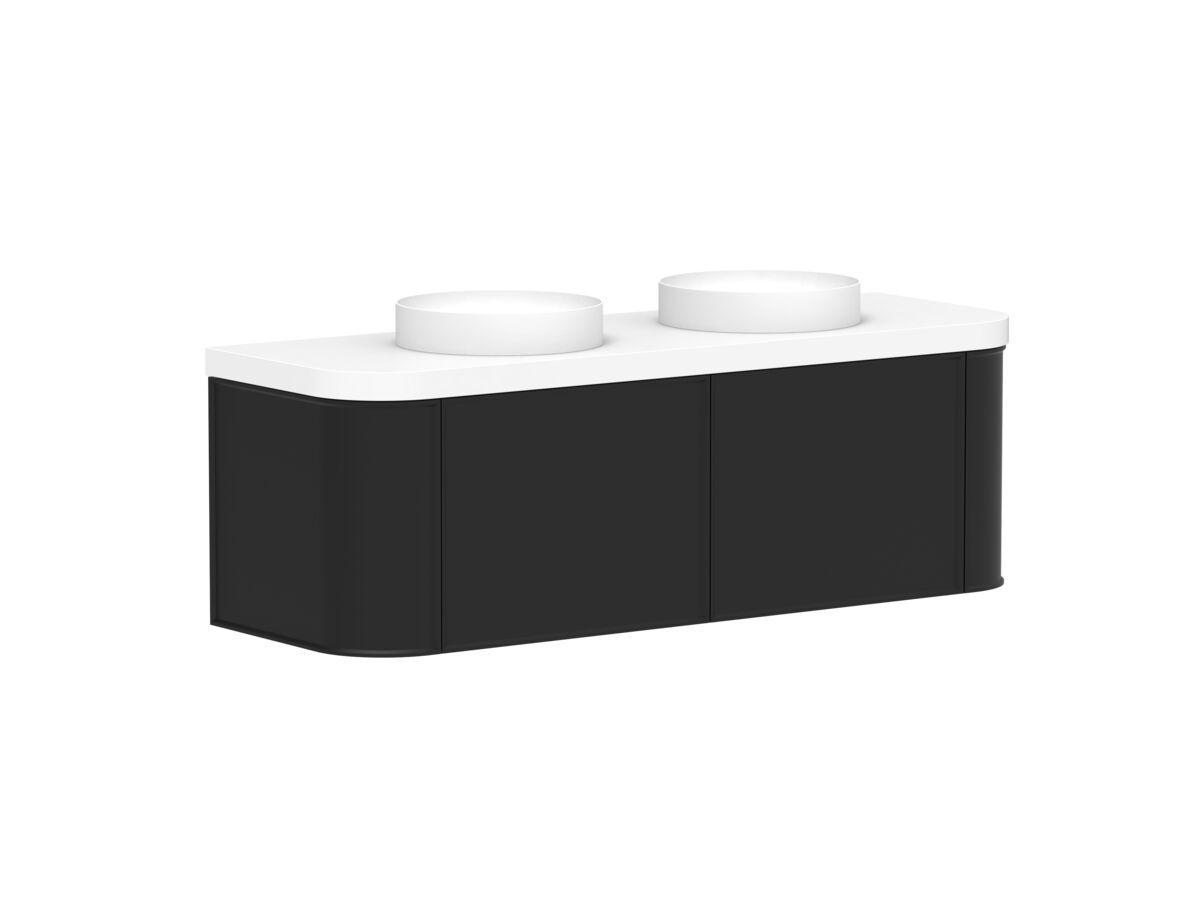 Reece Kado Era Double Curve All Drawer 1500mm Wall Hung Vanity Double Basin 50mm Durasein Top