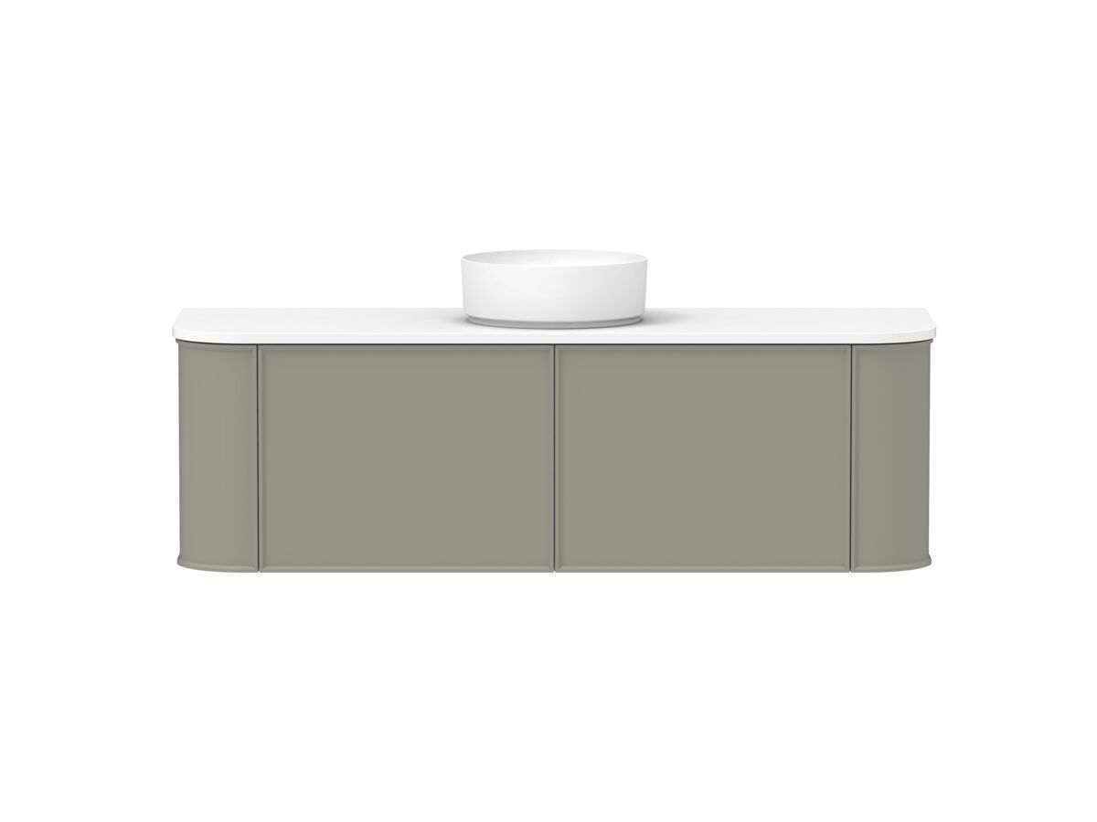 reece Kado Era Double Curve All Drawer 1500mm Wall Hung Vanity with Centre Basin 20mm Cherry Pie Top