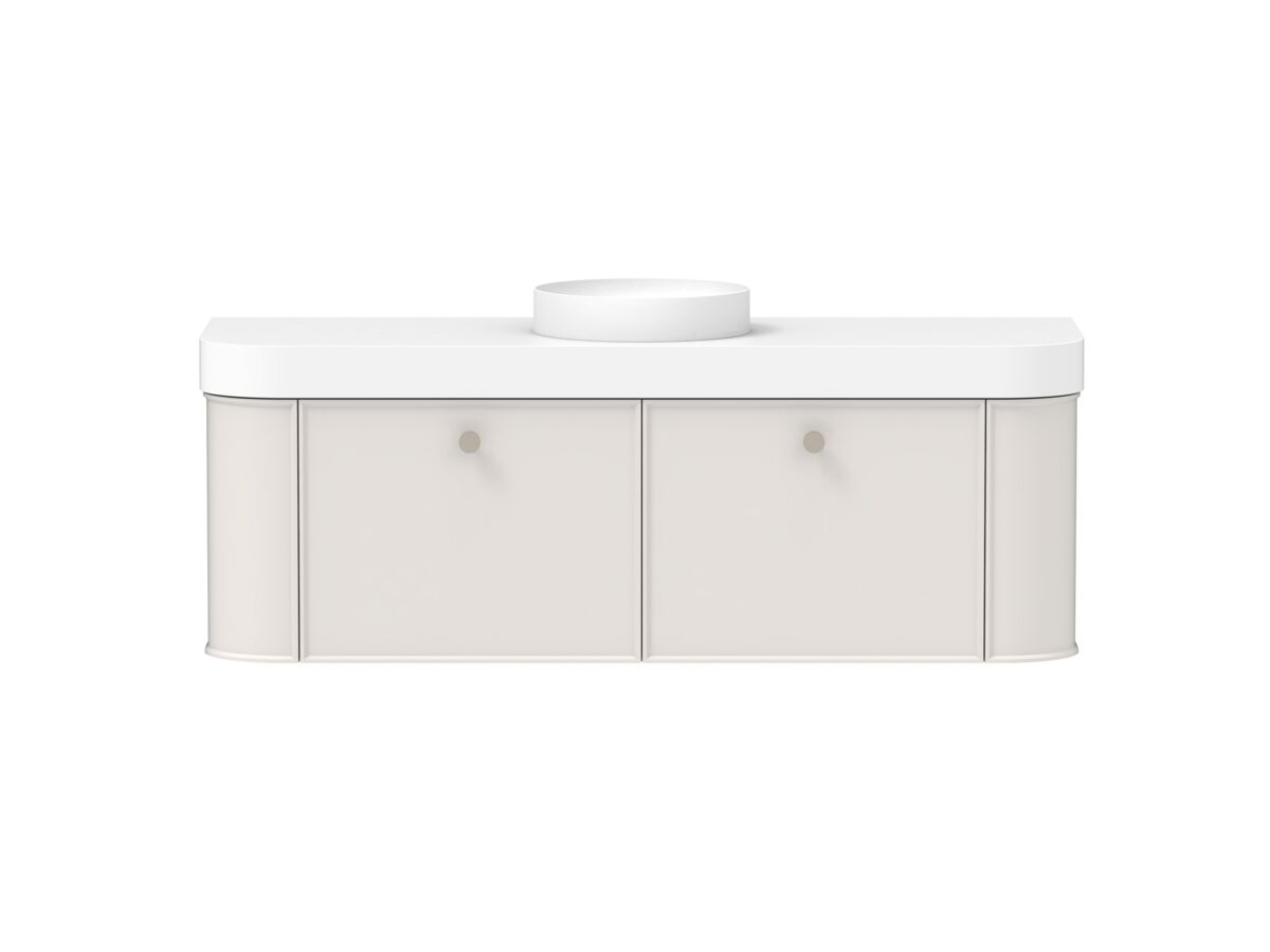 Reece Kado Era Double Curve All Drawer 1500mm Wall Hung Vanity Centre Basin 90mm Durasein Top