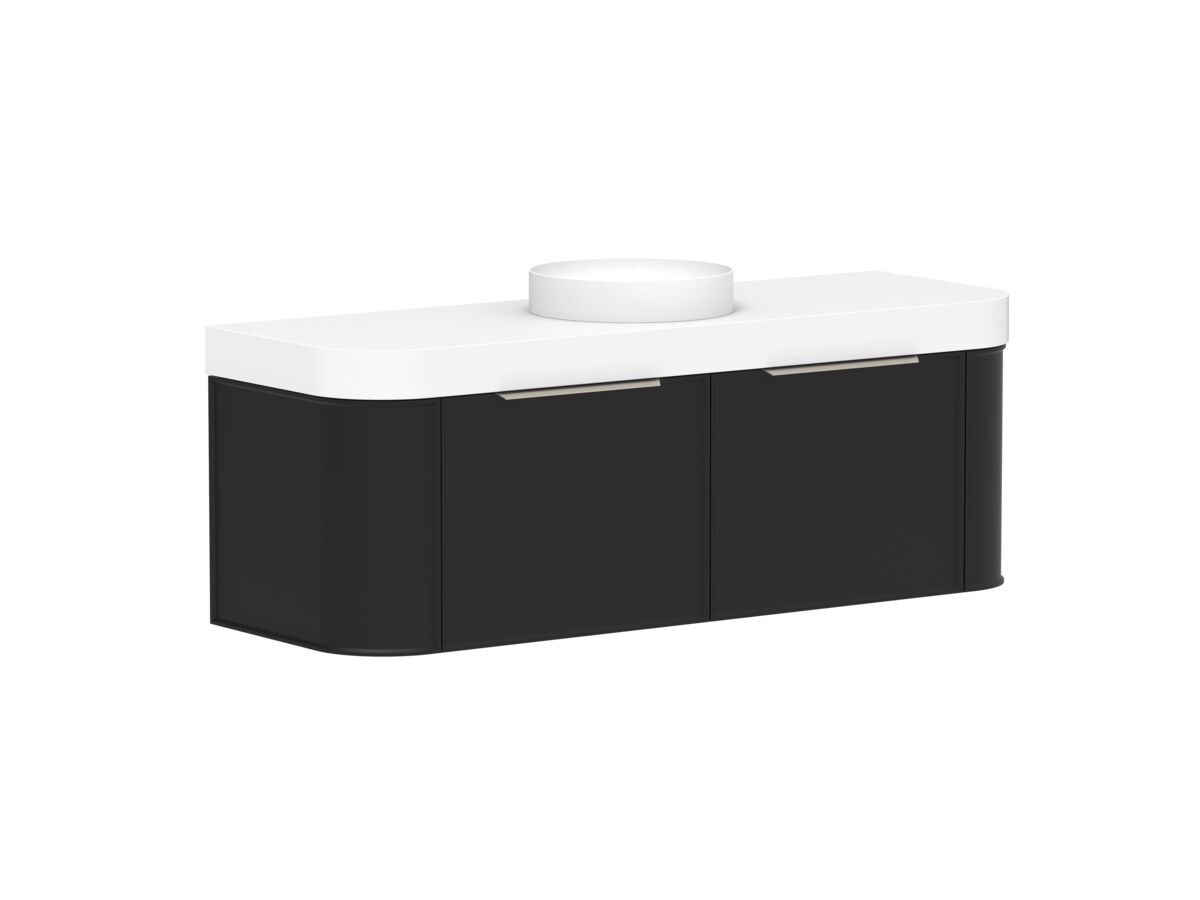 Reece Kado Era Double Curve All Drawer 1500mm Wall Hung Vanity Centre Basin 90mm Durasein Top