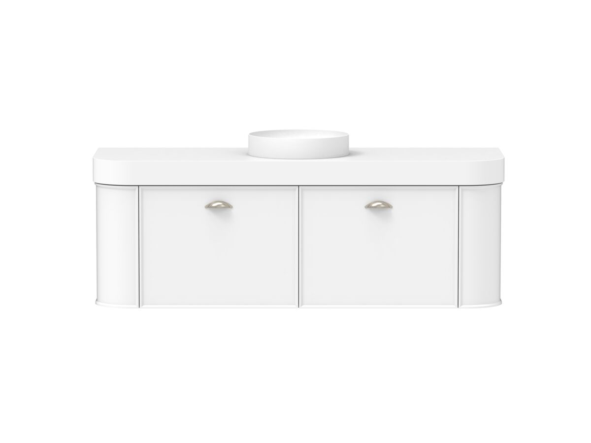 Reece Kado Era Double Curve All Drawer 1500mm Wall Hung Vanity Centre Basin 90mm Durasein Top