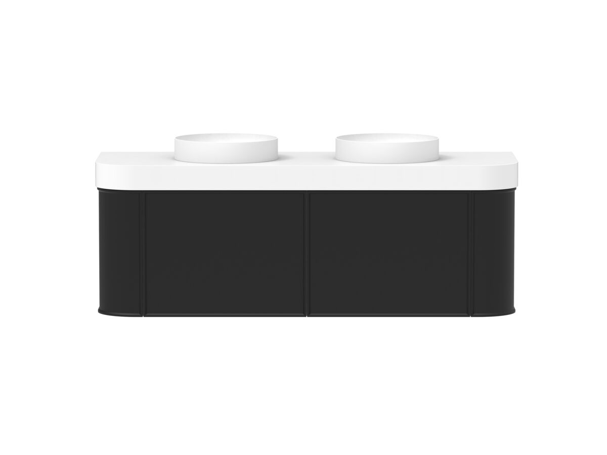 reece Kado Era Double Curve All Drawer 1500mm Wall Hung Vanity Double Basin 90mm Durasein Top