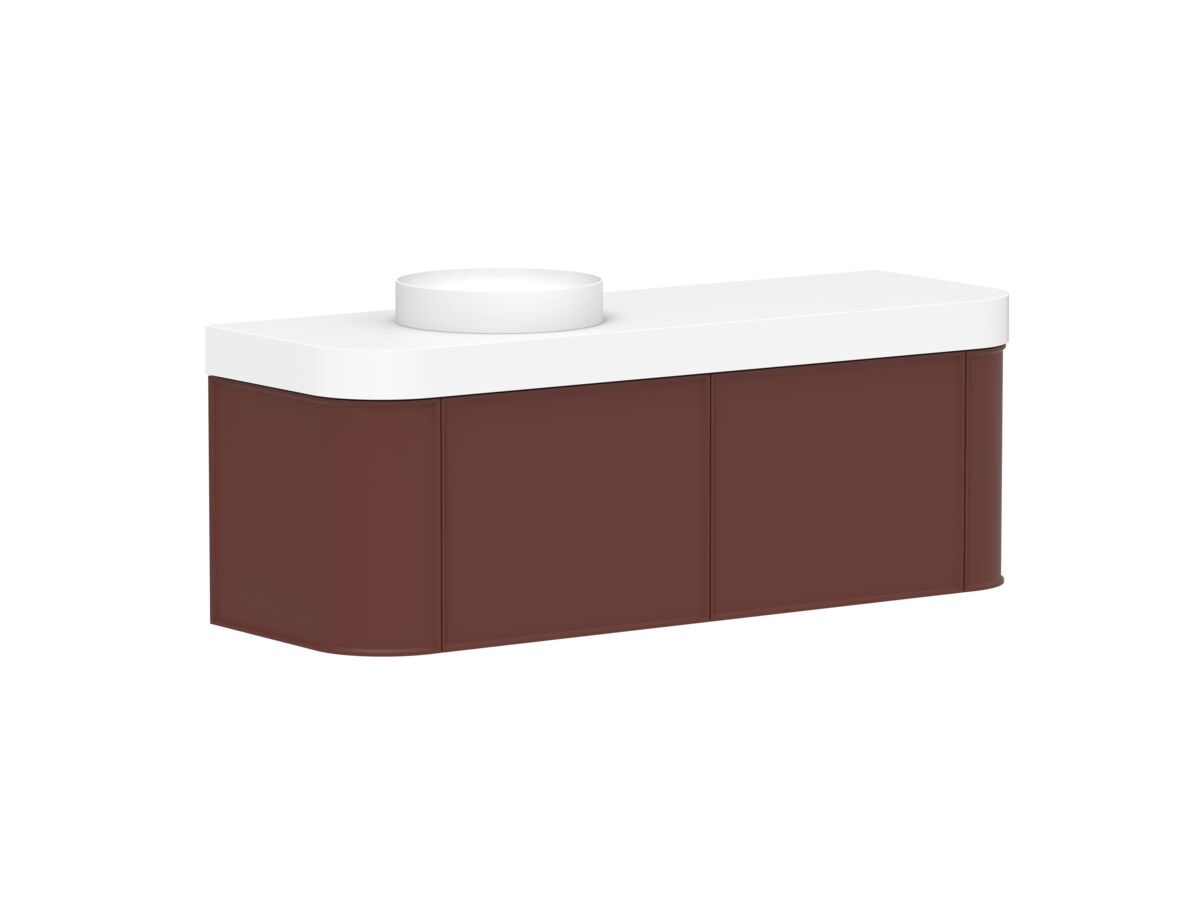 Reece Kado Era Double Curve All Drawer 1500mm Wall Hung Vanity Left Hand Basin 90mm Durasein Top