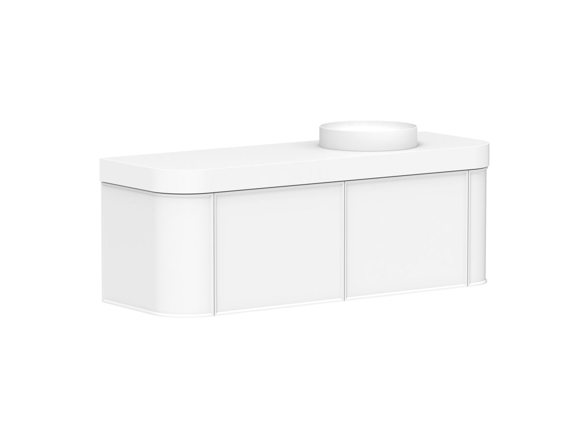 Reece Kado Era Double Curve All Drawer 1500mm Wall Hung Vanity Right Hand Basin 90mm Durasein Top