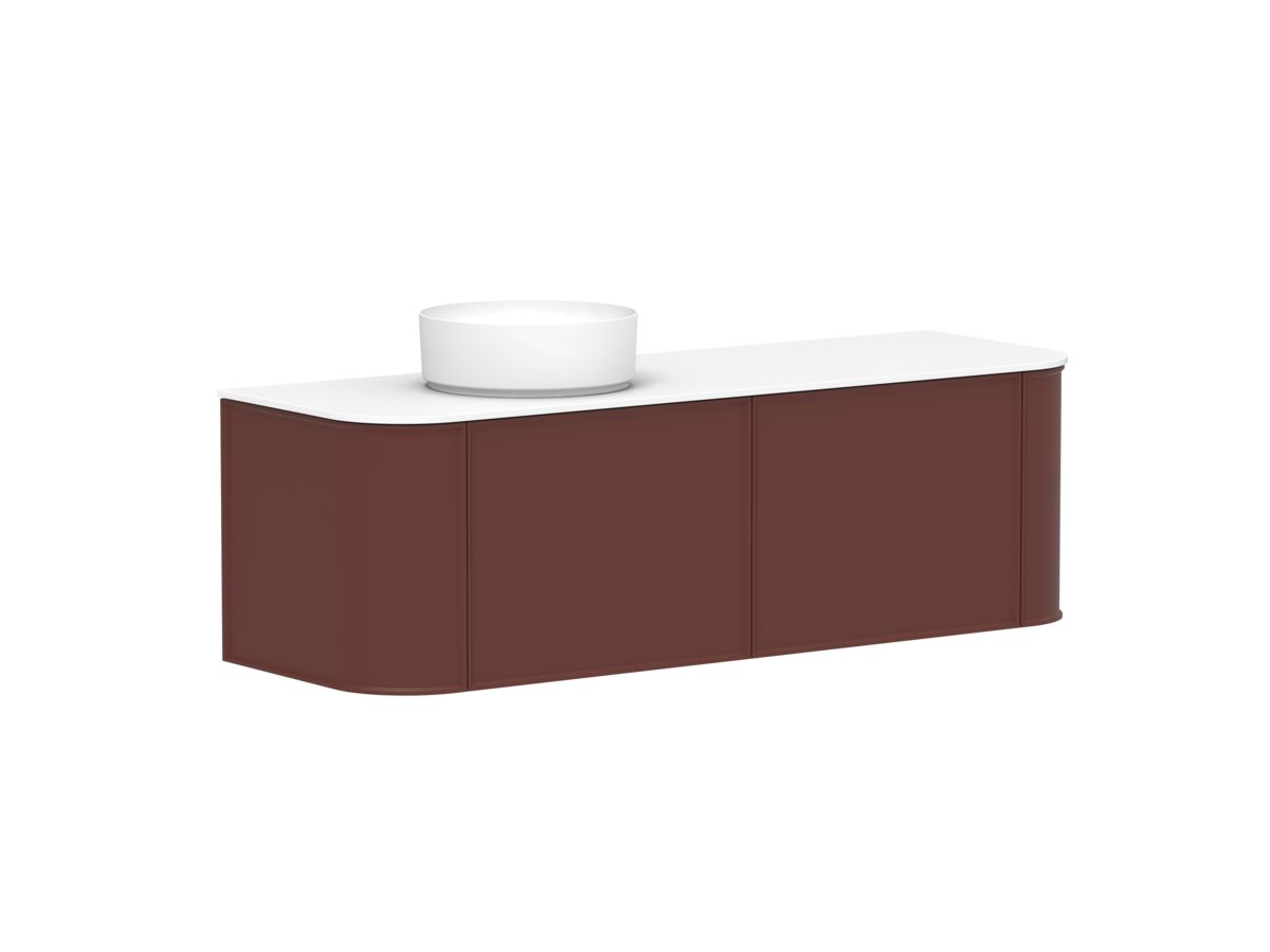 Reece Kado Era Double Curve All Drawer 1500mm Wall Hung Vanity With Left Hand Basin 12mm Durasein Top