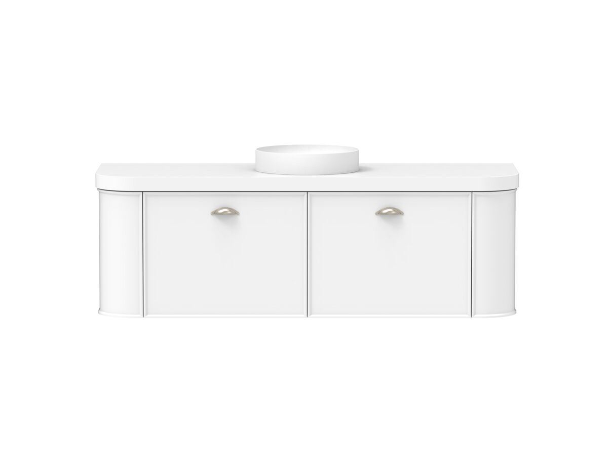 reece Kado Era Double Curve All Drawer 1500mm Wall Hung Vanity Centre Basin 50mm Durasein Top