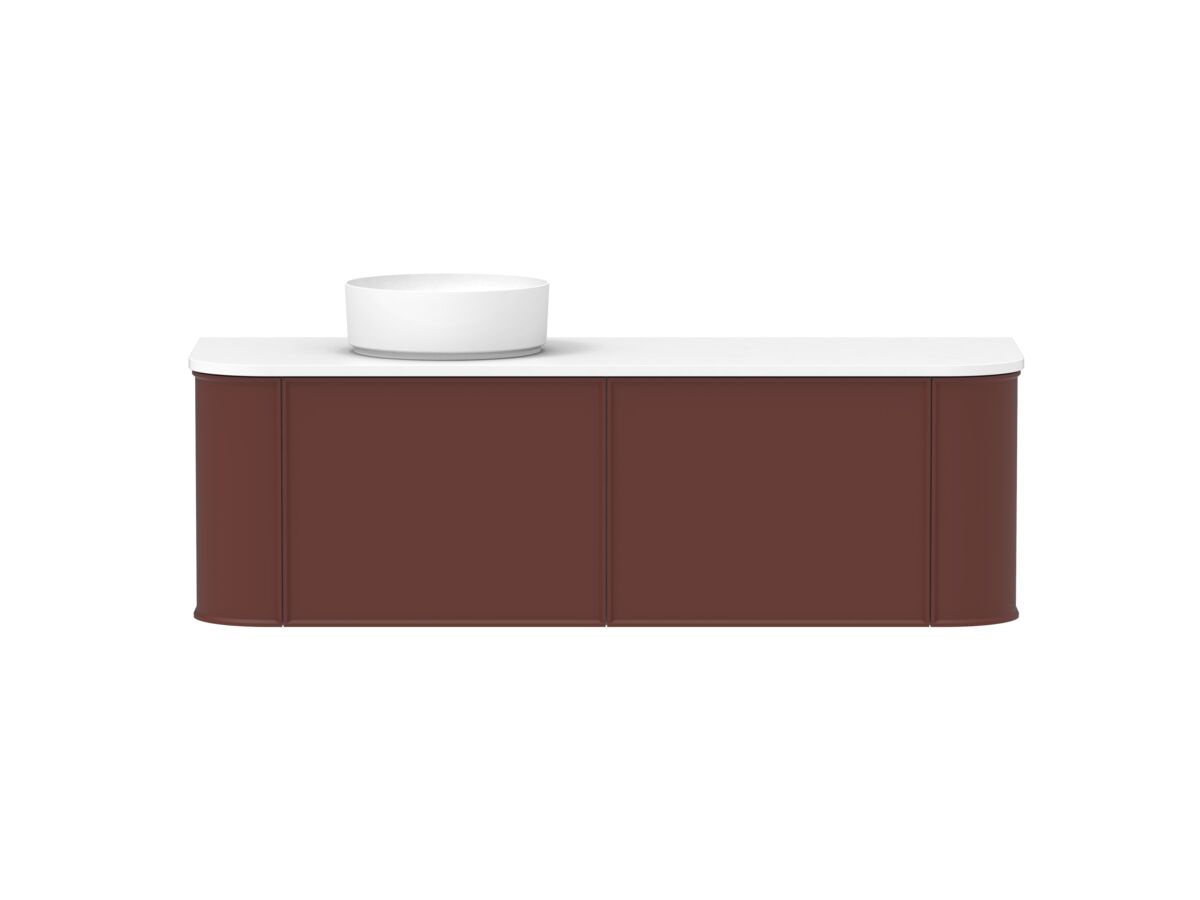 reece Kado Era Double Curve All Drawer 1500mm Wall Hung Vanity with Left Hand Basin 20mm Cherry Pie Top
