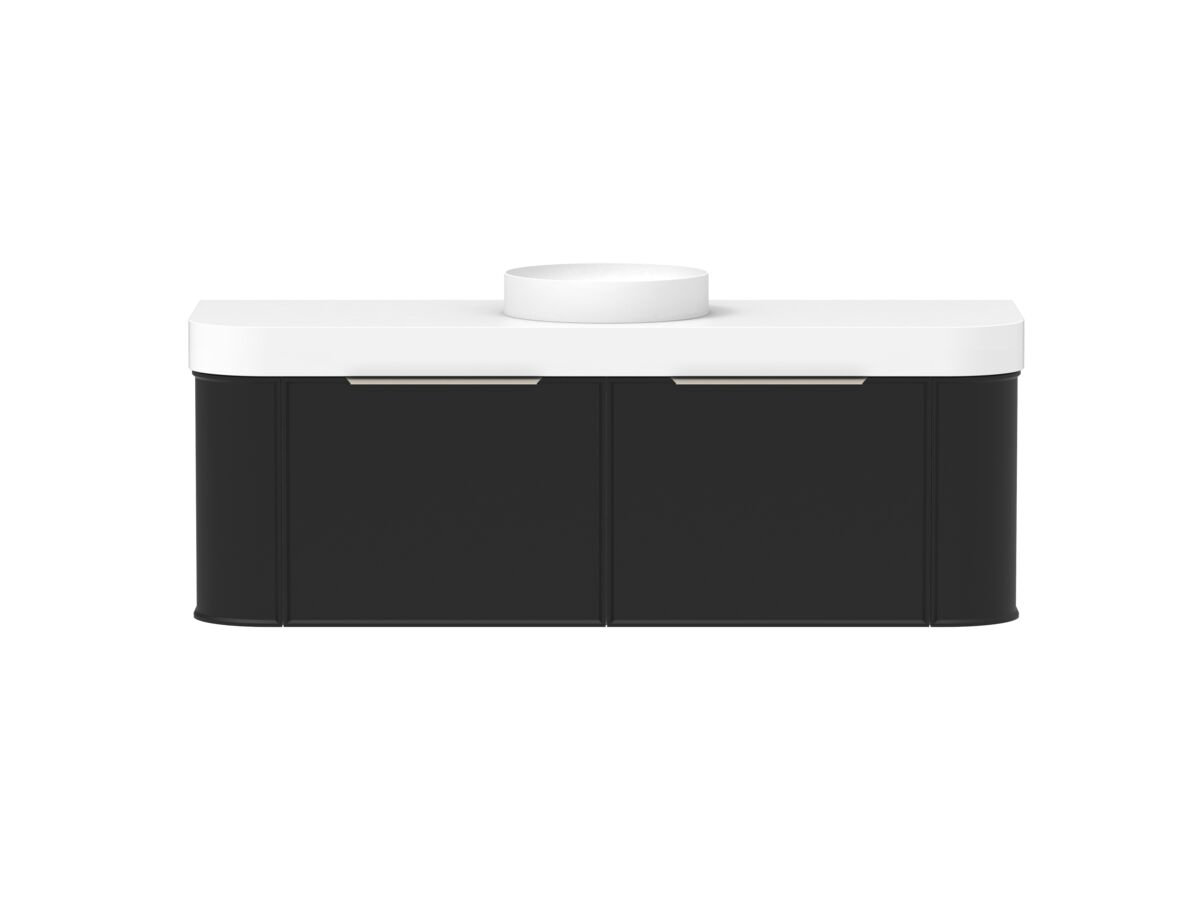 reece Kado Era Double Curve All Drawer 1500mm Wall Hung Vanity Centre Basin 90mm Durasein Top
