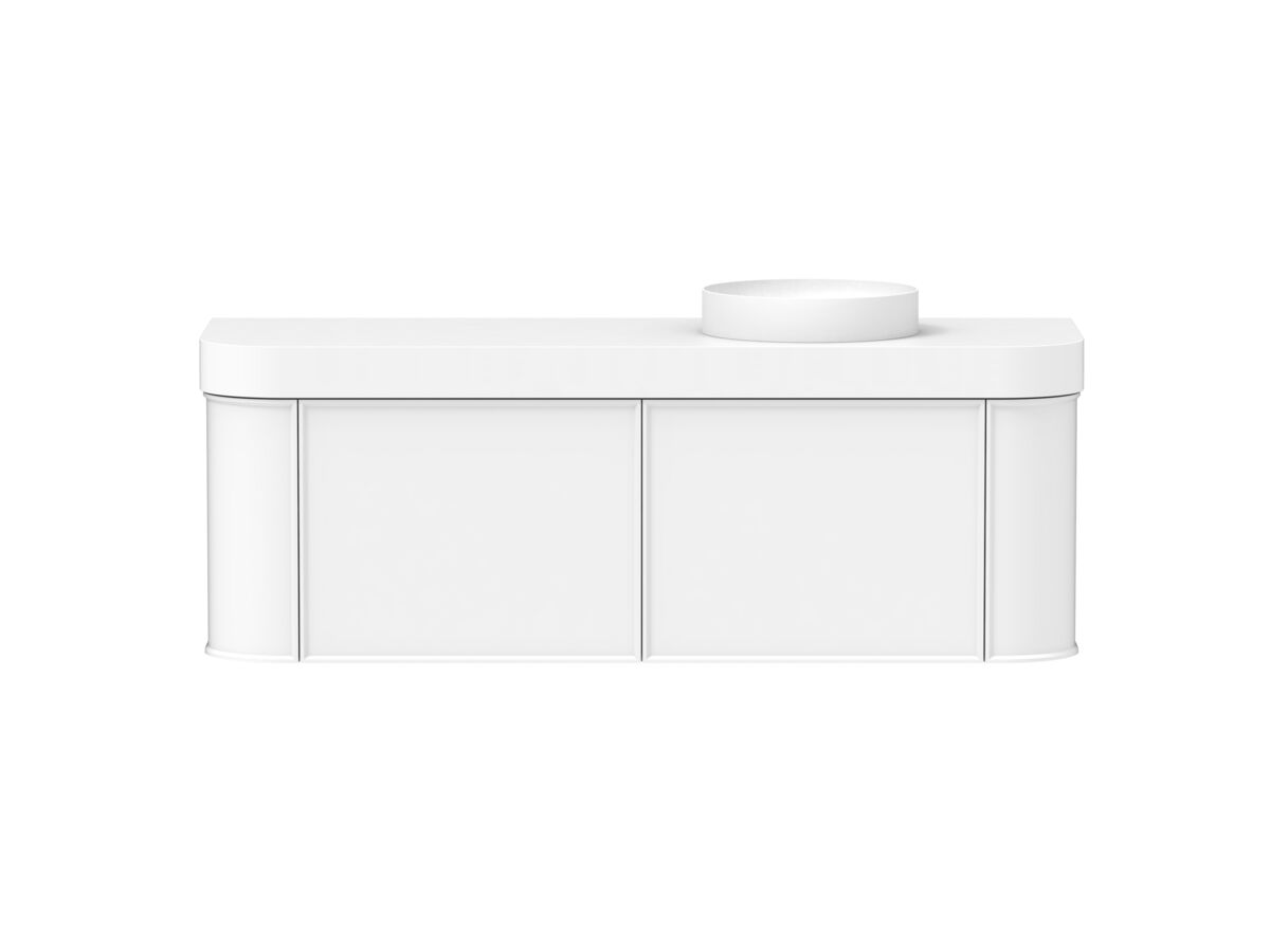 reece Kado Era Double Curve All Drawer 1500mm Wall Hung Vanity Right Hand Basin 90mm Durasein Top