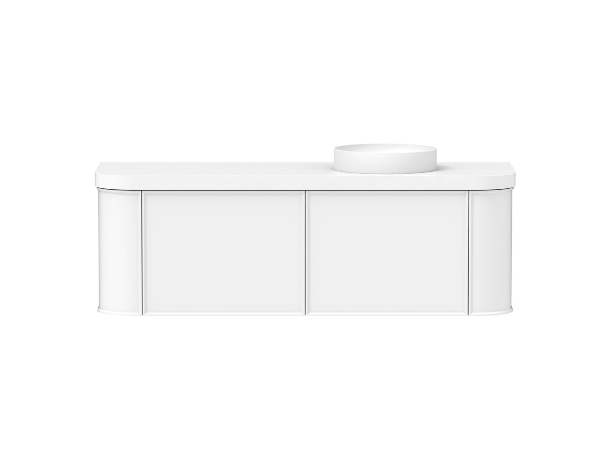 reece Kado Era Double Curve All Drawer 1500mm Wall Hung Vanity Right Hand Basin 50mm Durasein Top
